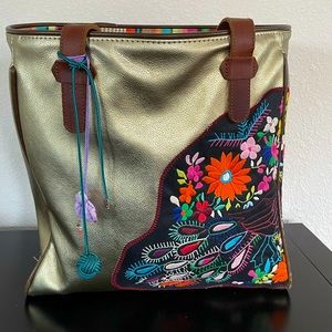 Consuela Classic Tote with Embroidery - rare!!